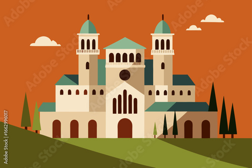vector illustration of castle