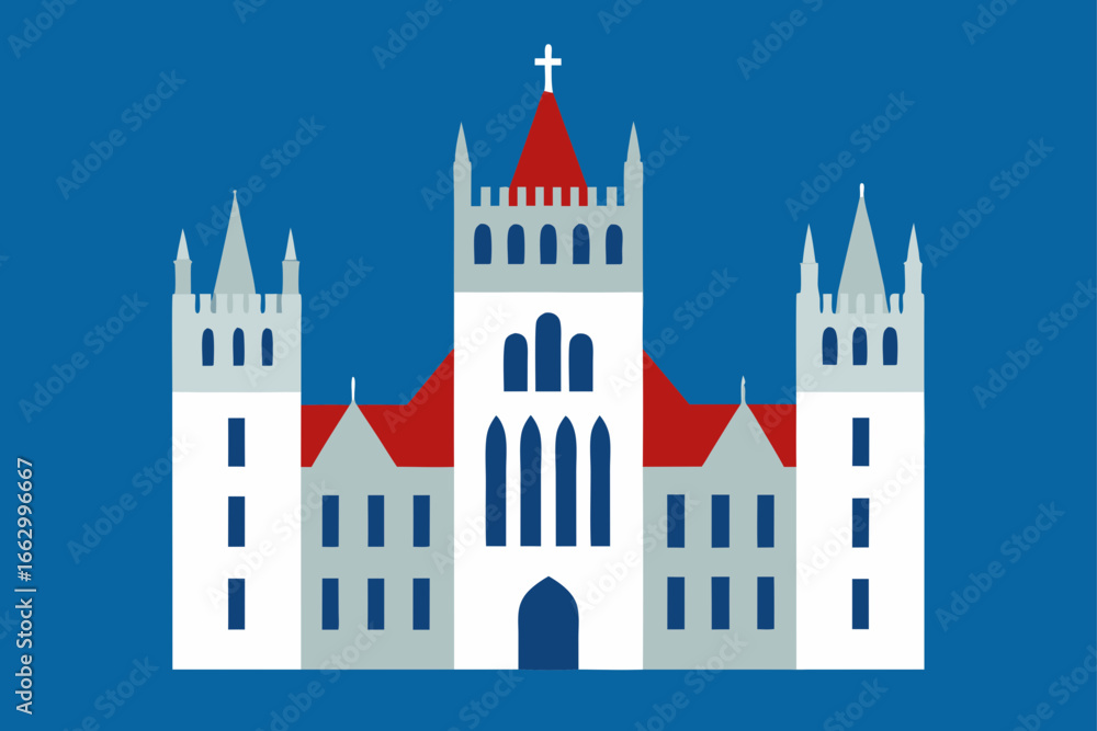 Obraz premium vector illustration of castle