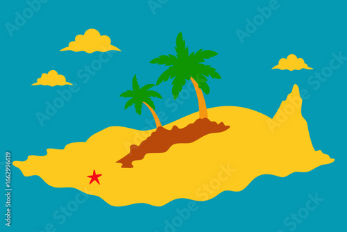 tropical island with palms