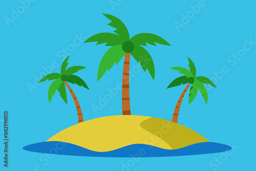 tropical island with palm trees
