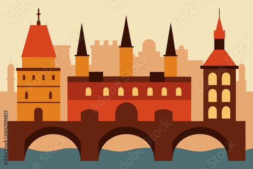 vector illustration of castle