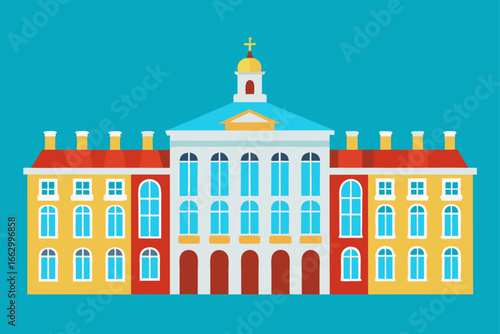 vector illustration of the city hall