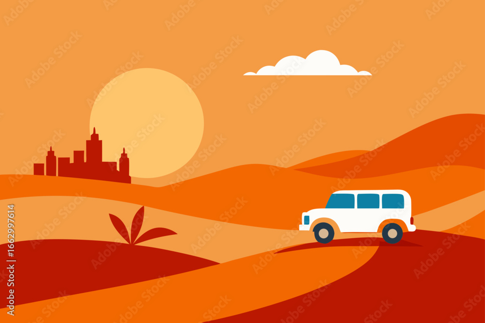 Fototapeta premium car in the desert