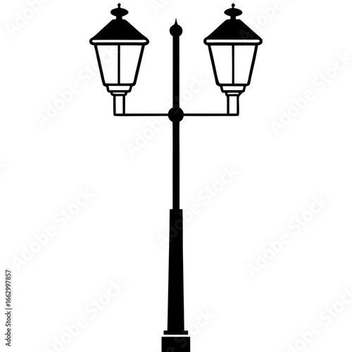 street lamp isolated on white