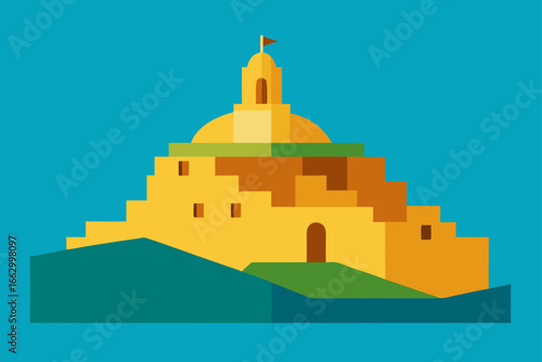 vector illustration of an old castle