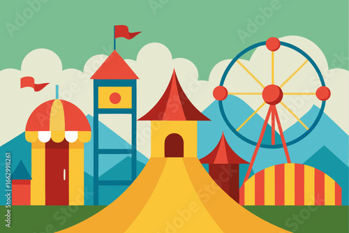 vector illustration of a village