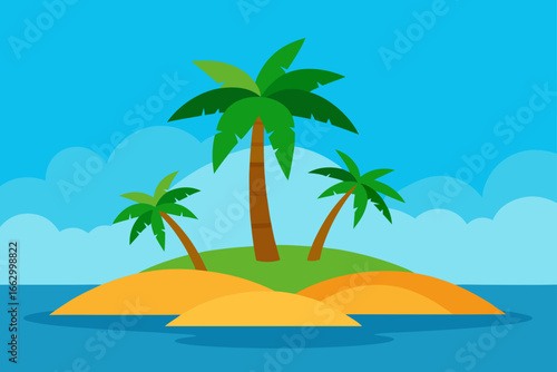 tropical island with palm trees