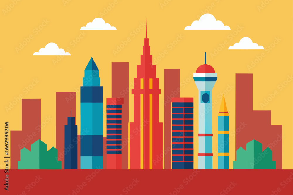 Obraz premium city skyline vector