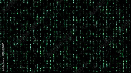 High-tech digital motion background, Green Abstract matrix style animation, Glowing green on dark background for cybersecurity and artificial intelligence video projects