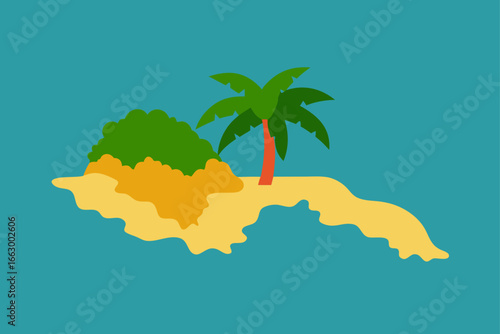 tropical island with palm tree