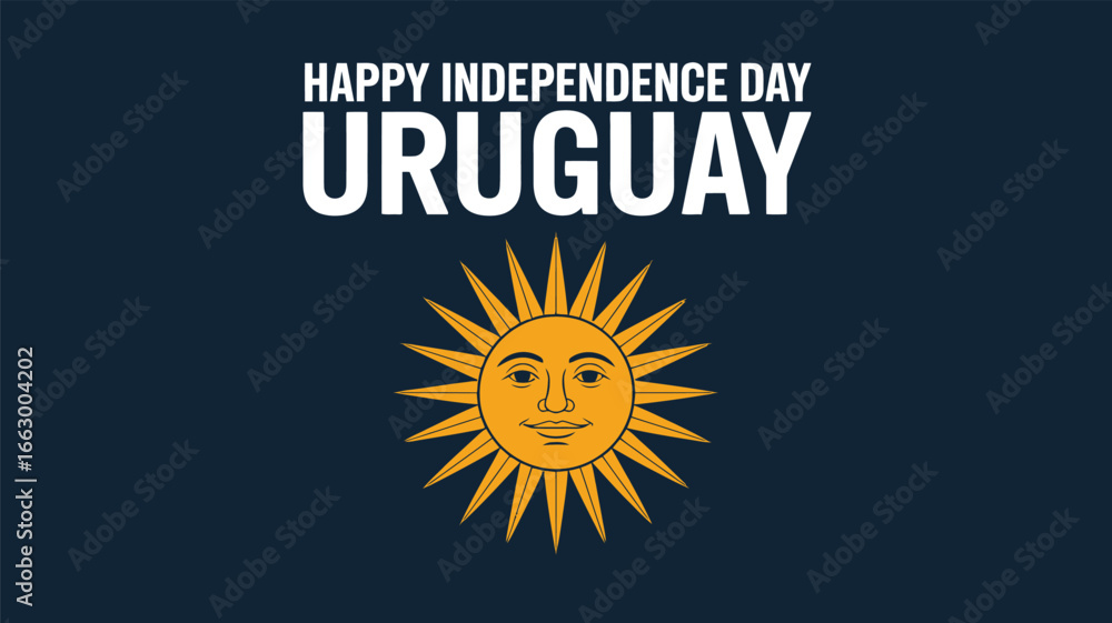 Fototapeta premium Happy Independence Day Uruguay Sun Symbol National Celebration
