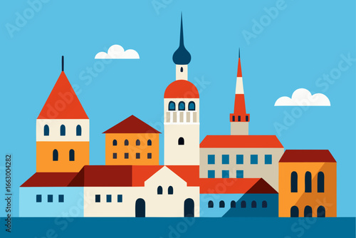 vector illustration of castle