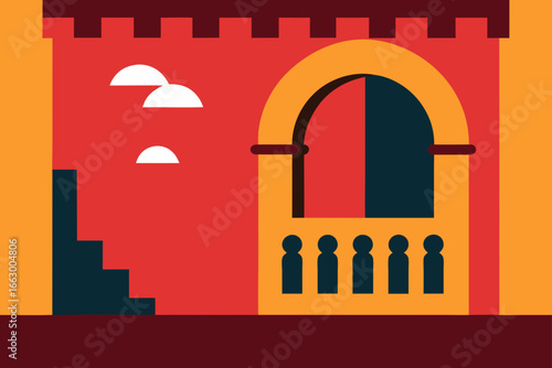 silhouette of the arch