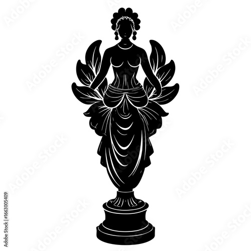 silhouette of a woman in a dress