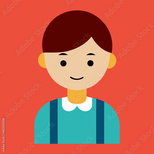 vector illustration of a man in red shirt
