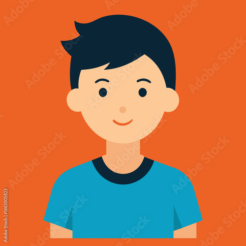 vector illustration of a man in red shirt