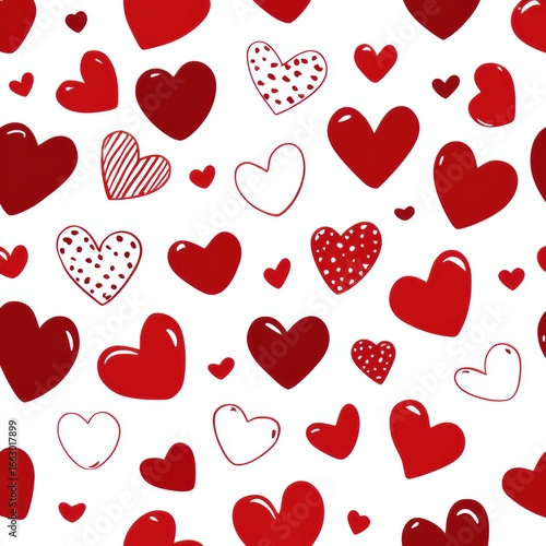 Red and White Heart Pattern – Seamless Valentine’s Background