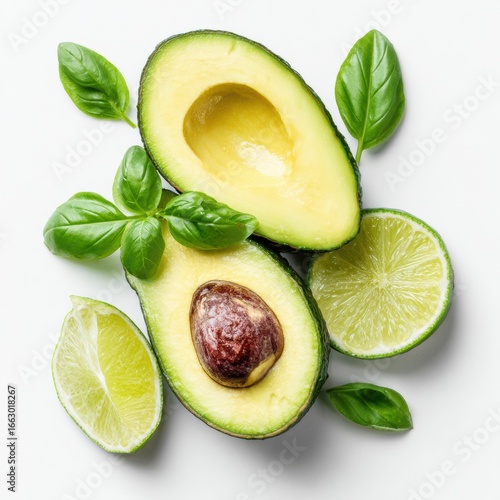 Fresh Avocado with Lime and Basil