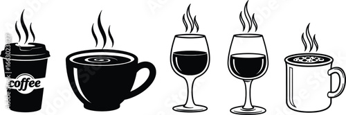 Hot Drinks Bundle Silhouette