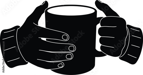 Black coffee in a mug with a spoon