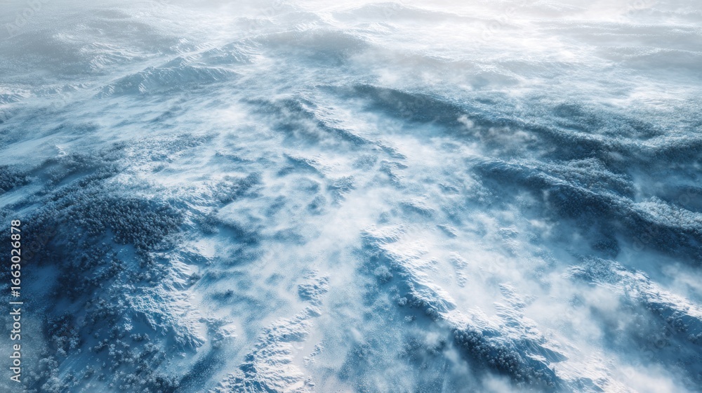 Fototapeta premium Frozen mountain aerial