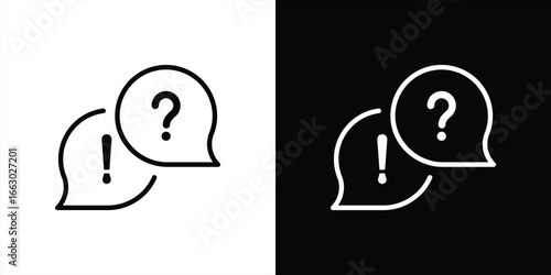 help icon set. question mark, speech bubble, chat, online support thin line style icon for your app and web. icon illustration