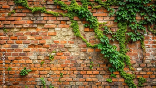 Wallpaper Mural Weathered brick wall with vines and moss Torontodigital.ca