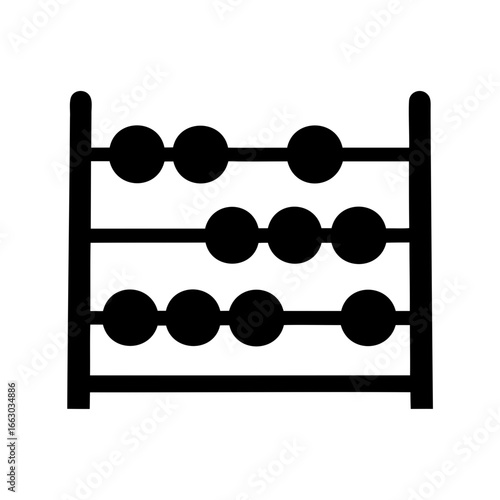 Silhouette depiction of an abacus, a calculating tool used for arithmetic