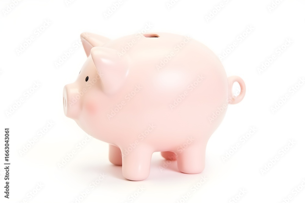 Piggy bank on a white background with copy space. Piggy bank on a white background with copy space.