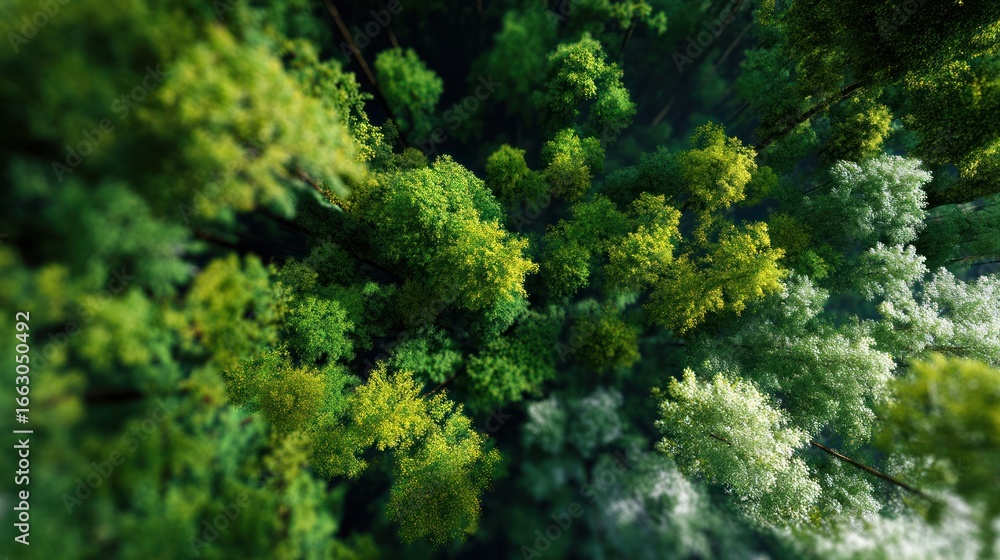 Naklejka premium Forest canopy aerial view