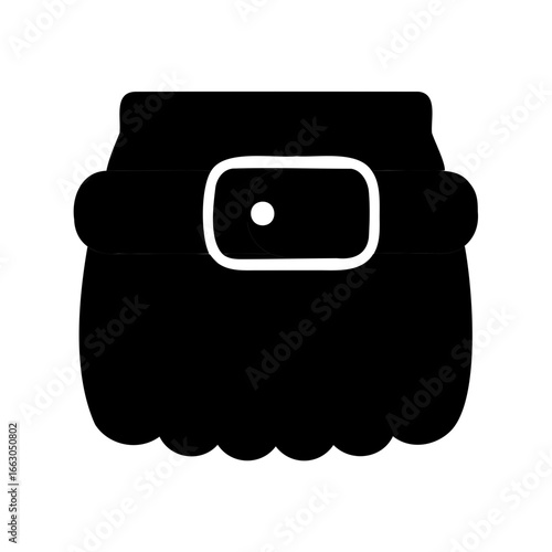 Abstract one eyed alien character with shaggy beard in black and white