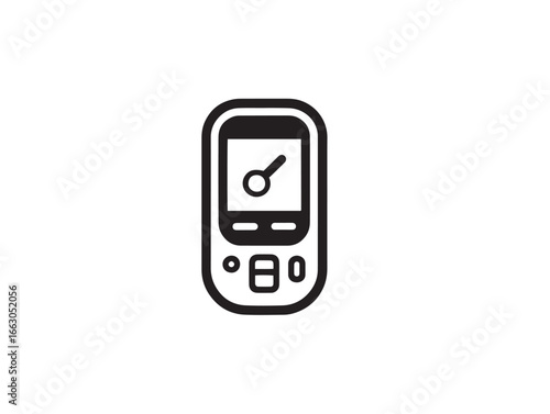 Professional Blood Glucose Monitor Icon Minimalist Healthcare Drawing