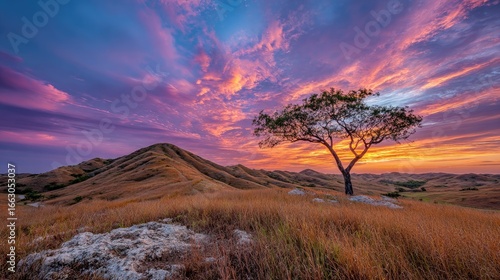 African Tree at Sunset
