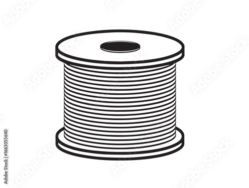Stylish Cable Drum Icon Clean Technical Equipment Minimal Artwork