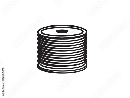 Modern Cable Drum Icon Sleek Electrical Supply Vector Illustration