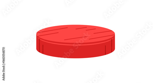 Red circular pad with textured surface ideal for industrial applications and craft projects