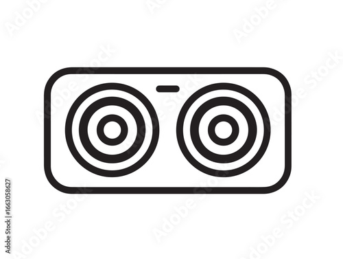 Car Subwoofer Icon Presented In Bold Stylish Line Vector