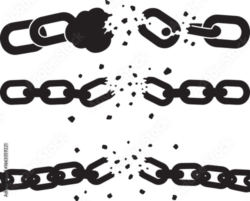 broken chain links shattering freedom liberation