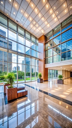 Office lobby with natural light