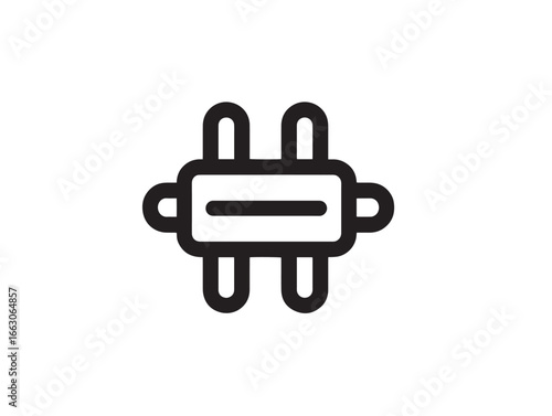 Minimalistic 2D Line Art Stock Image of Control Relay Symbol