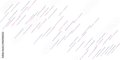 A minimalist abstract background featuring a diagonal rain-like pattern of thin, parallel lines in shades of blue, purple, and red, creating a dynamic and modern design on a clean white background.