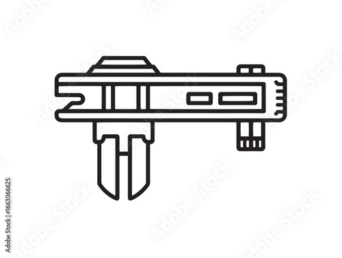 Precision Digital Caliper Icon in Clean Technical Vector Style