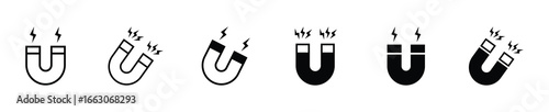 Set of Magnet icon symbol vector on white background