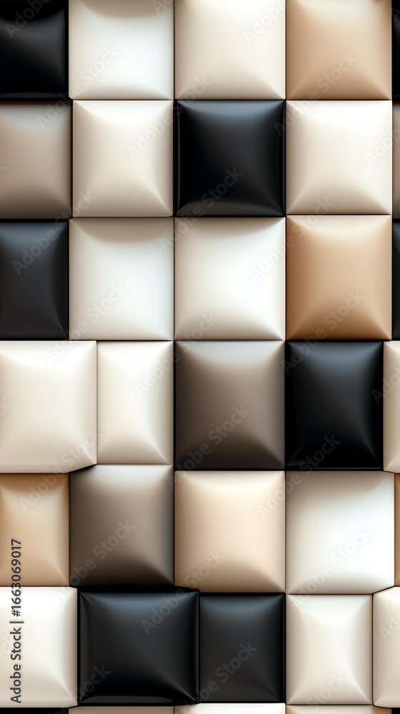 Fototapeta premium Elegant pattern of soft, textured cubes.
