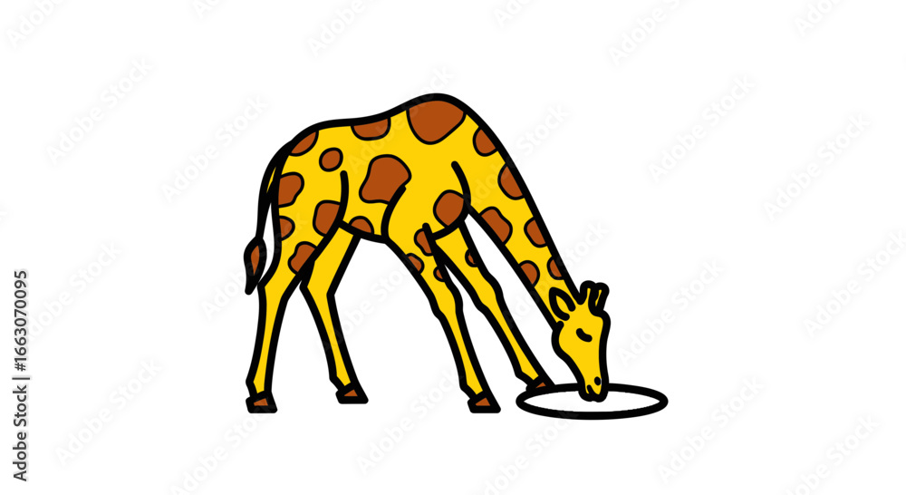 Obraz premium Minimalist Vector SVG Illustration of Giraffe with Spot Pattern in Flat Design Style for Digital Media