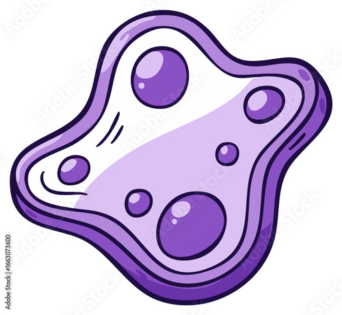 Amoeba Microorganism Protozoa Science Education Biology Microbiology Laboratory Cartoon Vector