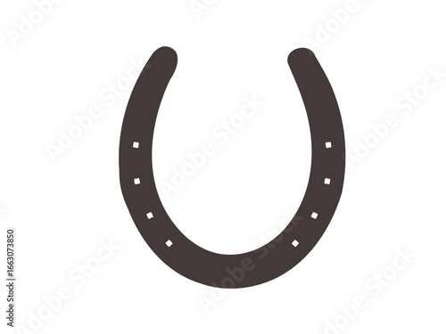 Horseshoe vector icon silhouette lucky design. Horse shoe western design symbol farm isolated.