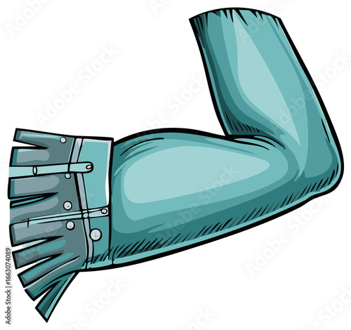 Bionic Arm Showcasing Strength and Technology Vector Illustration