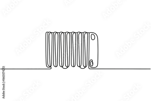 Minimalist single line drawing of a radiator