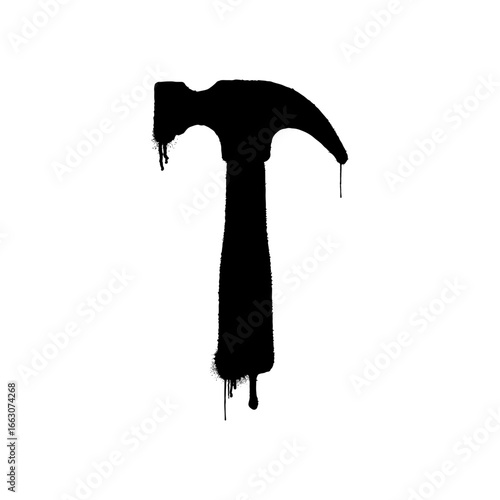 black hammer illustration drawn with graffiti art